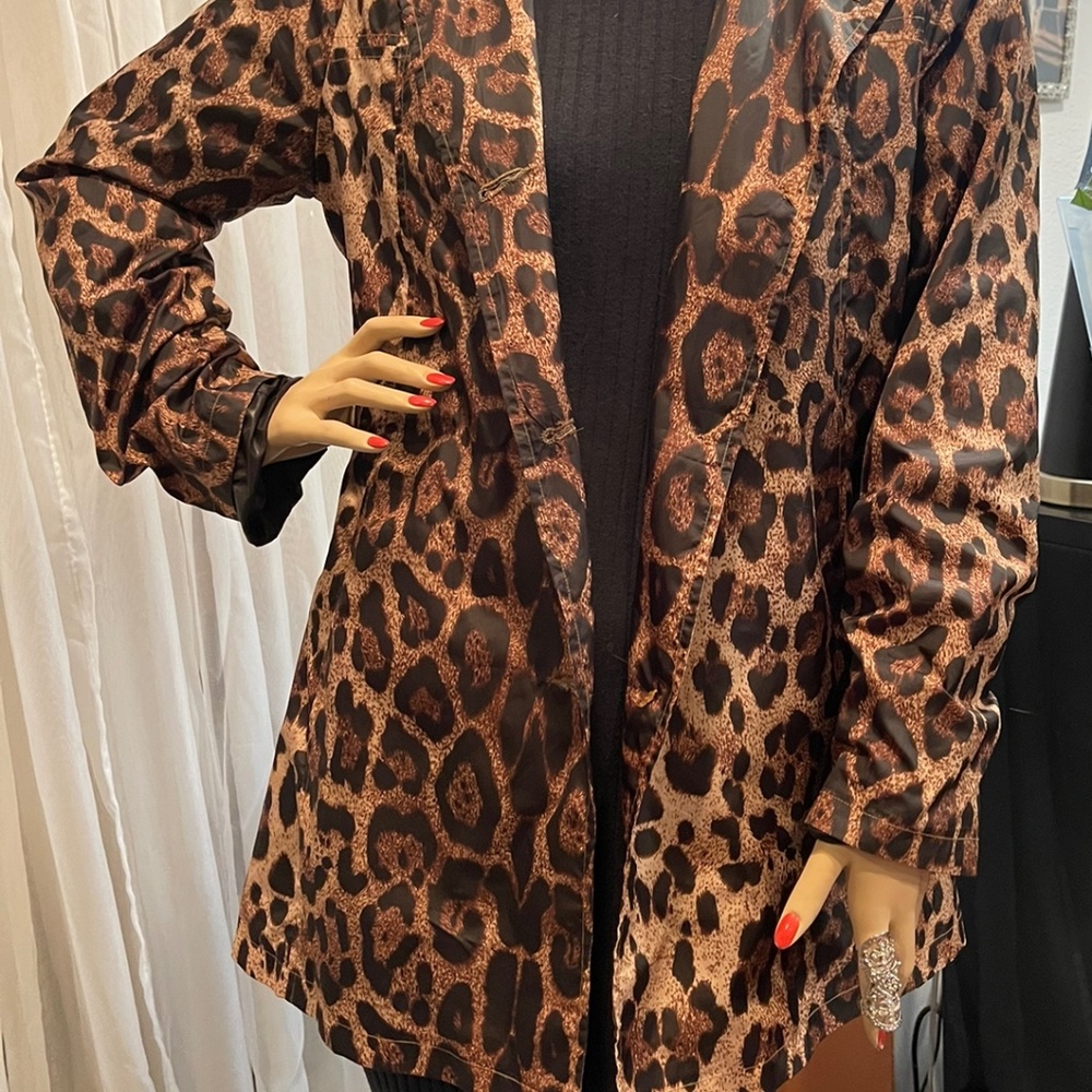 Animal Print Wind Breaker Trench